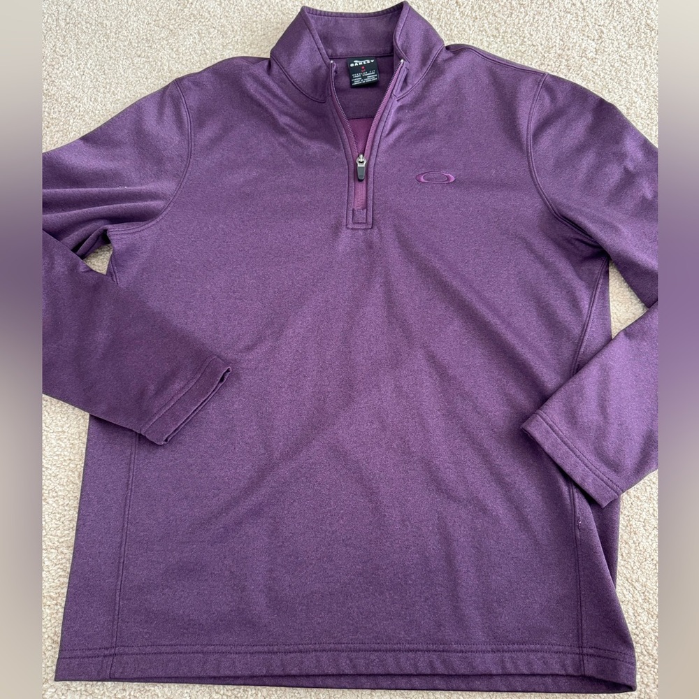Oakley Purple Quarter-Zip Pullover, Men Small